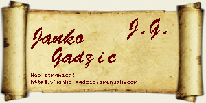 Janko Gadžić vizit kartica